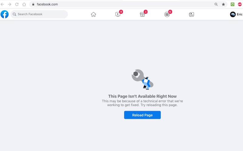 error screen